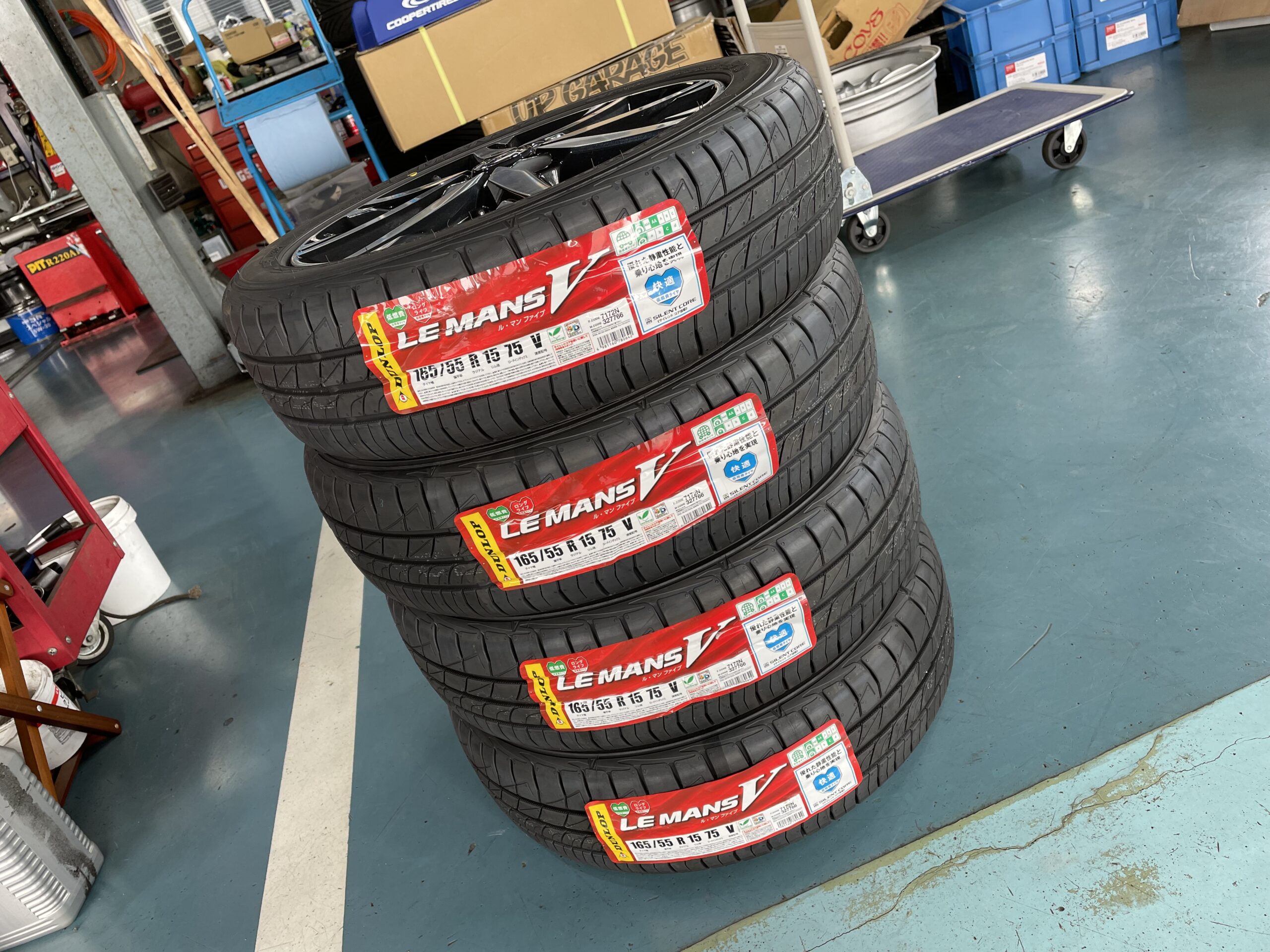  日産 デイズルークス タイヤ交換 ダンロップ ルマンV 165/55R15 